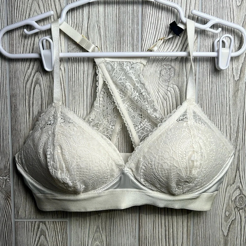 Aerie Real Power Wireless Push Up Paisley Lace Bra 36D